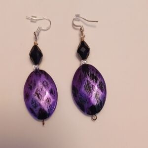 Purple and Black Dangle Earrings - Women Jewelry...3 Prs for 20.00